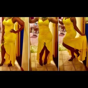 yellow mermaid dress